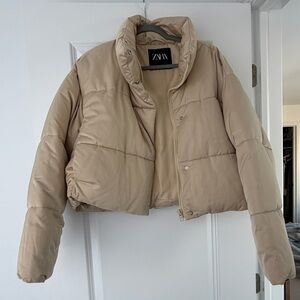 Zara Satin Puffer Jacket